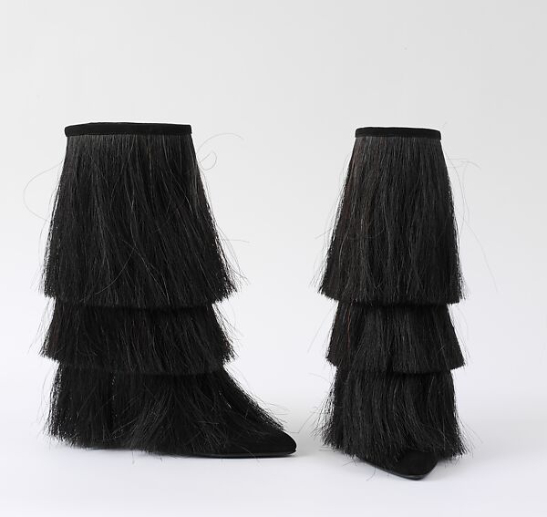 Boots, Helmut Lang (Austrian, born 1956), a,b) horsehair, leather, Austrian