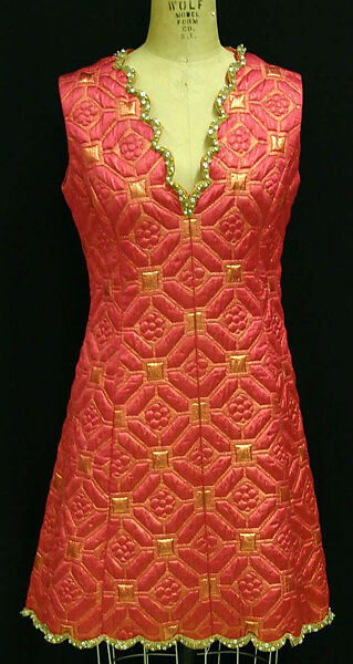 Evening ensemble, Oscar de la Renta, LLC. (American, founded 1965), silk, fur, American