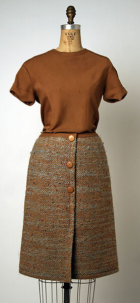 Suit, André Courrèges (French, Pau 1923–2016 Neuilly-sur-Seine), wool, cotton, French