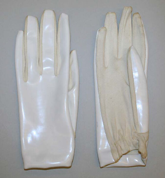 Gloves, André Courrèges (French, Pau 1923–2016 Neuilly-sur-Seine), cotton, plastic (polyvinyl chloride), French 