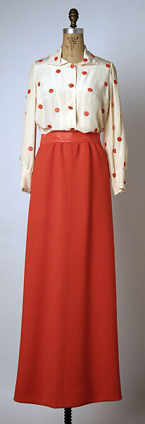 Evening ensemble, André Courrèges (French, Pau 1923–2016 Neuilly-sur-Seine), wool, plastic, silk, French