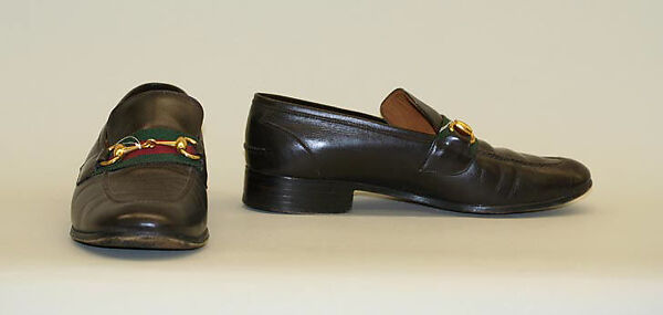 Loafers, Gucci (Italian, founded 1921), leather, metal, wool, Italian 