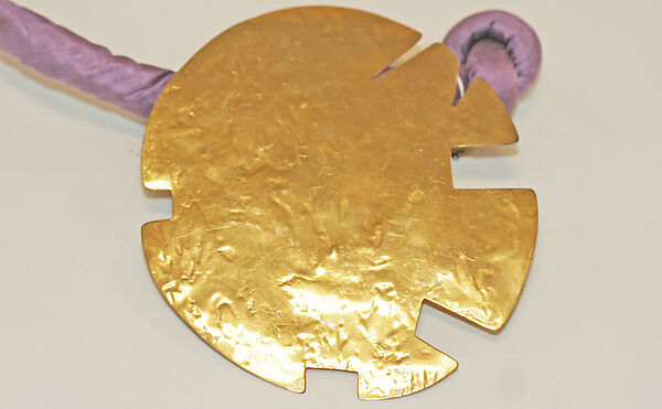 Belt, Mary McFadden (American, born New York 1938–2024 Southampton, New York), brass, silk, American