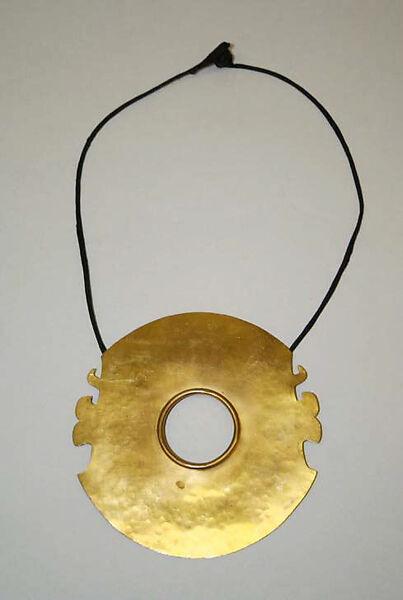 Necklace, Mary McFadden (American, born New York, 1938), brass, silk, American 