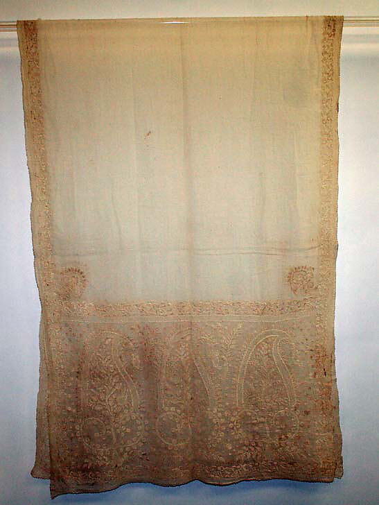 Shawl, cotton, probably American 