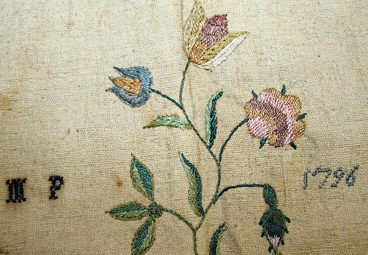 Pocket, linen, probably American