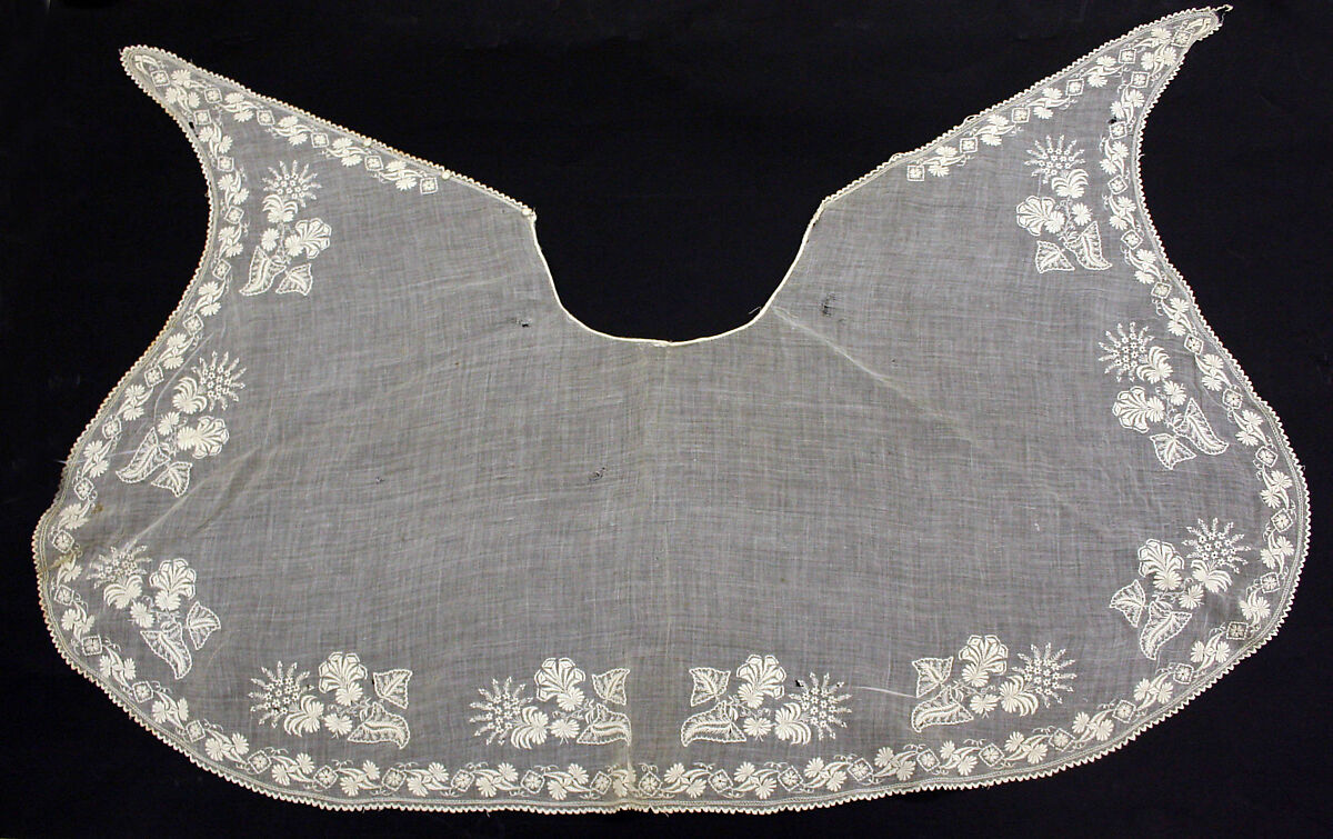 Collar, cotton, probably American 