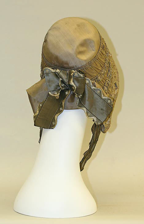 Bonnet, silk, wire, American