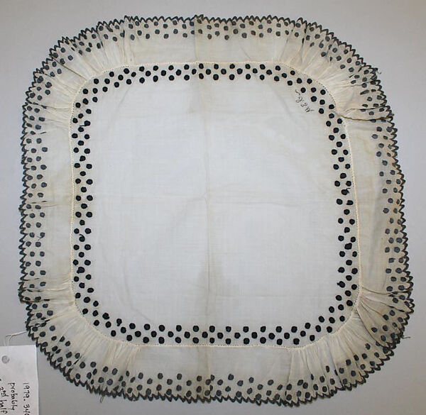 Mourning handkerchief, cotton, probably American 