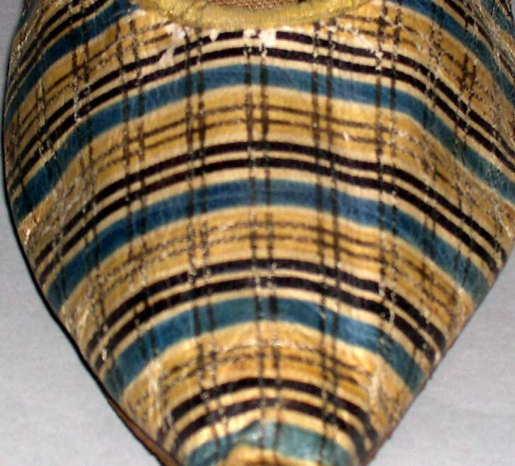 Slippers, leather, silk, British