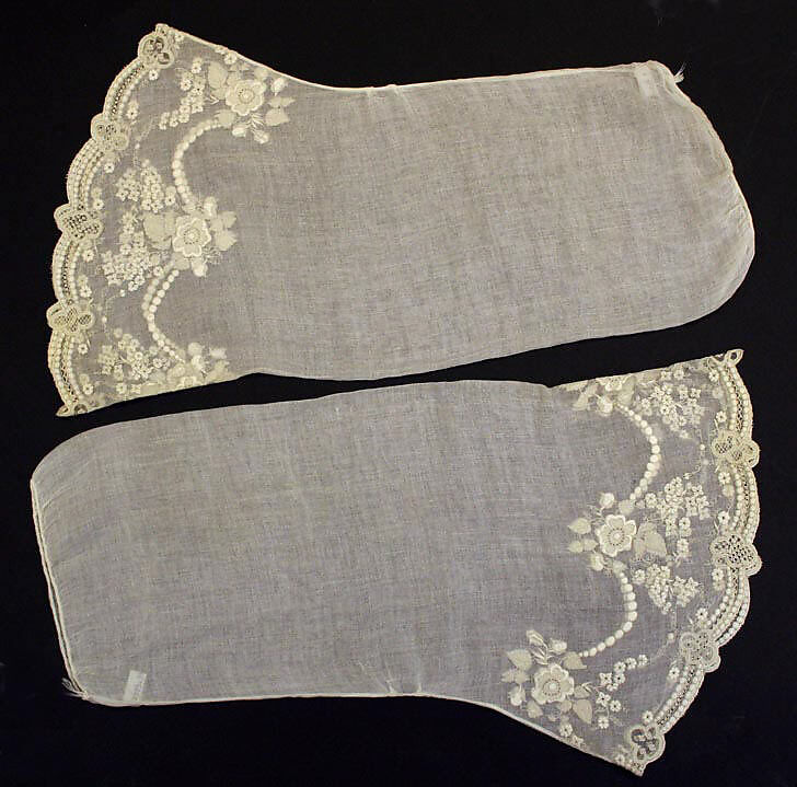 Undersleeves, cotton, probably American 