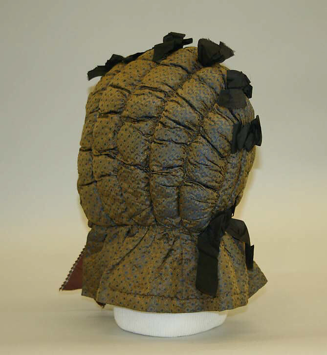 Bonnet, silk, linen, American