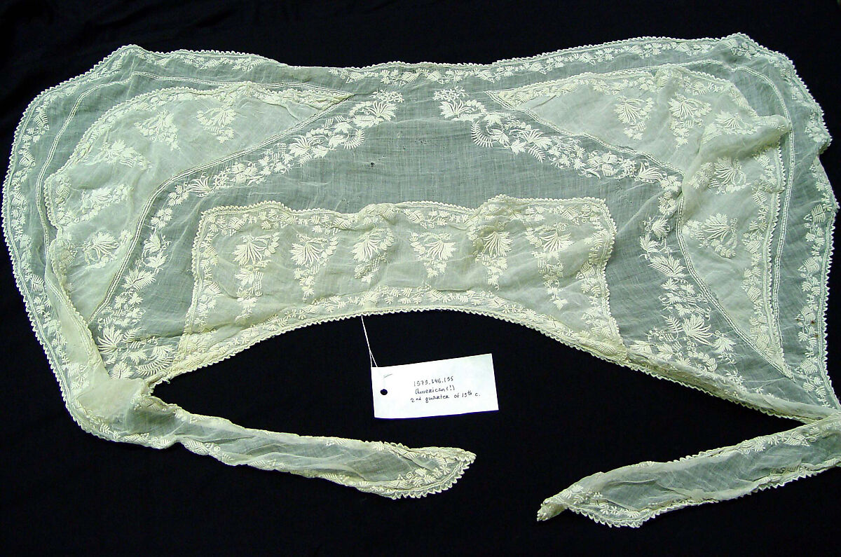 Pelerine, cotton, probably American