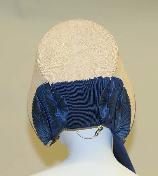 Bonnet, straw, silk, American