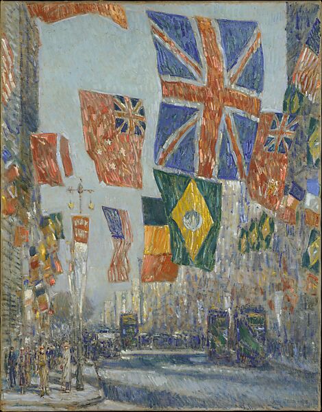 Avenue of the Allies, Great Britain, 1918, Childe Hassam (American, Dorchester, Massachusetts 1859–1935 East Hampton, New York), Oil on canvas, American 