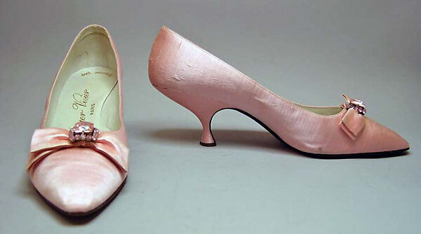 Pumps, Roger Vivier (French, 1913–1998), silk, leather, French 