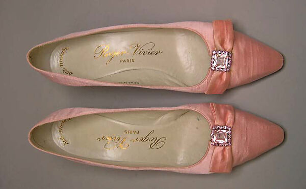 Pumps, Roger Vivier (French, 1913–1998), silk, leather, French