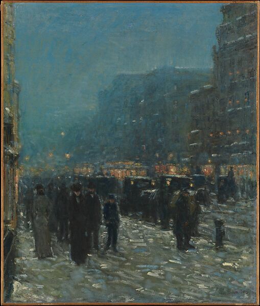 Broadway and 42nd Street, Childe Hassam (American, Dorchester, Massachusetts 1859–1935 East Hampton, New York), Oil on canvas, American 