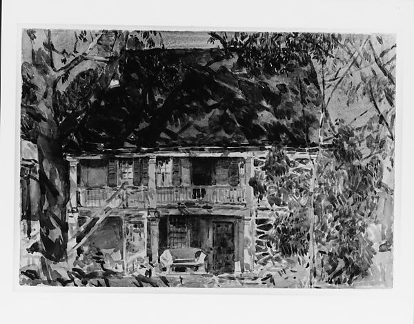 The Brush House, Childe Hassam (American, Dorchester, Massachusetts 1859–1935 East Hampton, New York), Watercolor and graphite on off-white wove paper, American