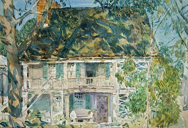 The Brush House, Childe Hassam (American, Dorchester, Massachusetts 1859–1935 East Hampton, New York), Watercolor and graphite on off-white wove paper, American