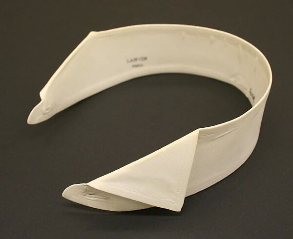 Collar, Brooks Brothers (American, founded 1818), linen and cotton; leather, American or European