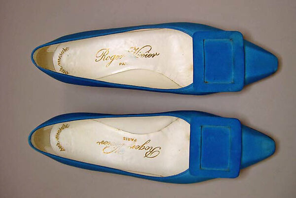 Evening shoes, Roger Vivier (French, 1913–1998), silk, leather, French