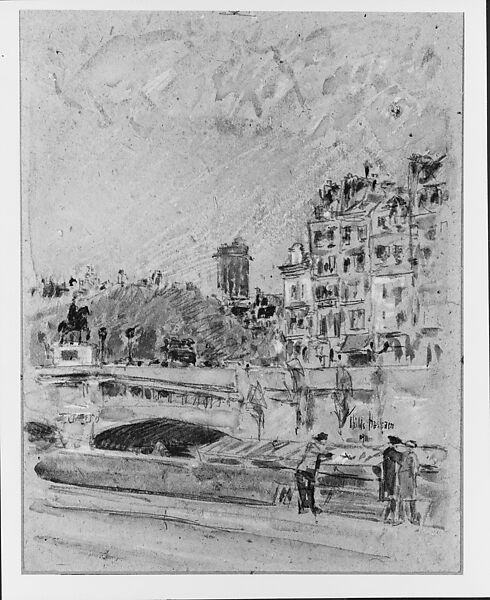 Pont Neuf, Paris, Childe Hassam (American, Dorchester, Massachusetts 1859–1935 East Hampton, New York), Watercolor on paper, American