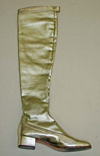 Evening boots, leather, plastic (cellulose nitrate), Italian 
