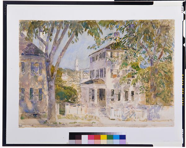 Street in Portsmouth, Childe Hassam (American, Dorchester, Massachusetts 1859–1935 East Hampton, New York), Watercolor on off-white wove paper, American