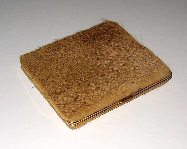 Accessory set, leather, fur, cotton, metal, American