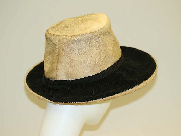 Accessory set, leather, fur, cotton, metal, American