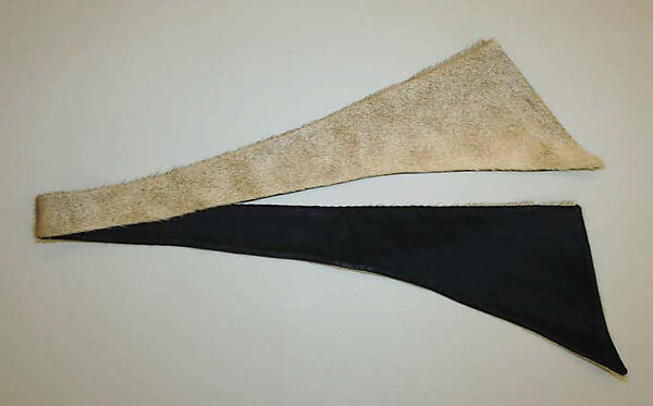 Accessory set, leather, fur, cotton, metal, American