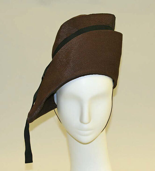 Hat, John-Frederics (American, 1929–1948), straw, rayon, American 
