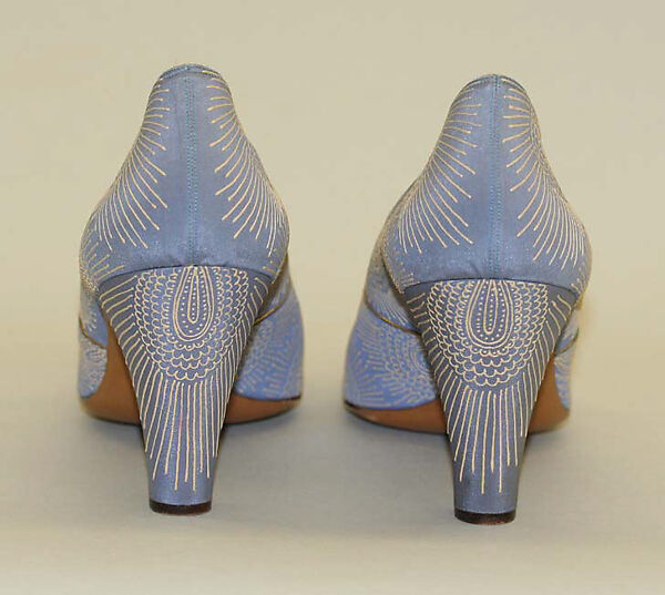 Pumps, Netch and Frater (French), silk, leather, French