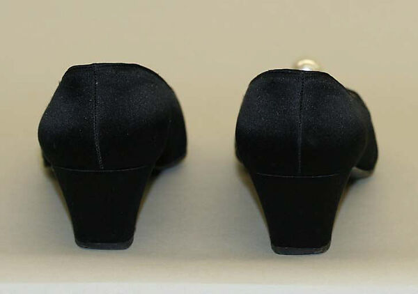 Evening shoes, René Mancini (French, founded 1936), silk, plastic, leather, French