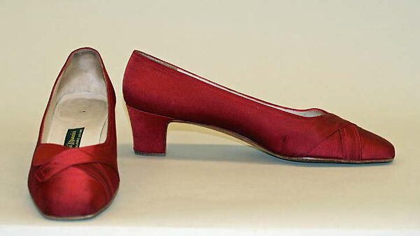 Evening shoes, René Mancini (French, founded 1936), silk, leather, French 