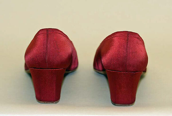 Evening shoes, René Mancini (French, founded 1936), silk, leather, French