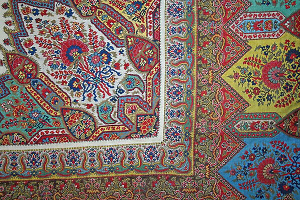 Shawl, silk and wool, Indian