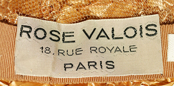 Hat, Rose Valois (French), straw, French