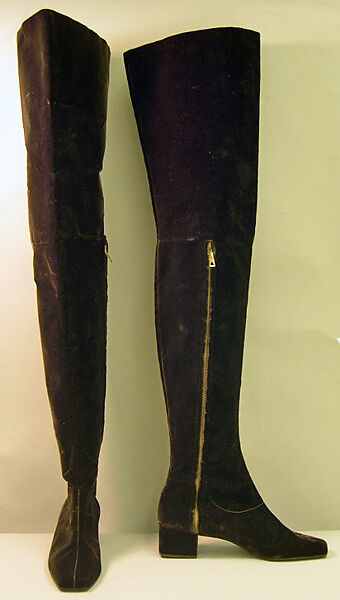 Boots, Roger Vivier (French, 1913–1998), cotton, leather, French