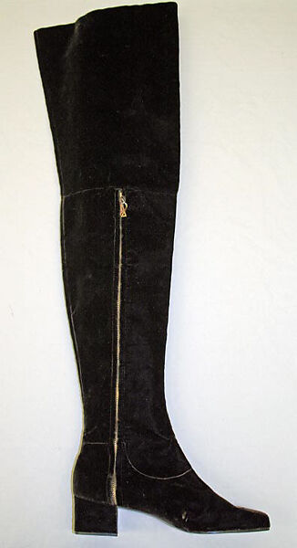 Boots, Roger Vivier (French, 1913–1998), cotton, leather, French 