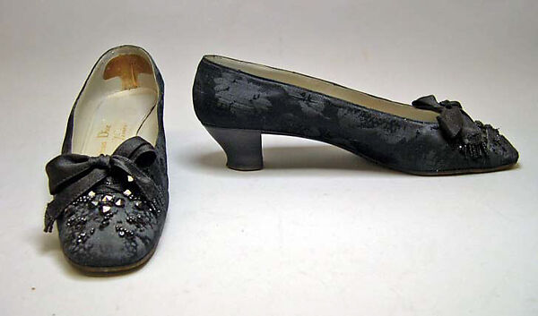 Evening pumps, House of Dior (French, founded 1946), silk, plastic, leather, French 