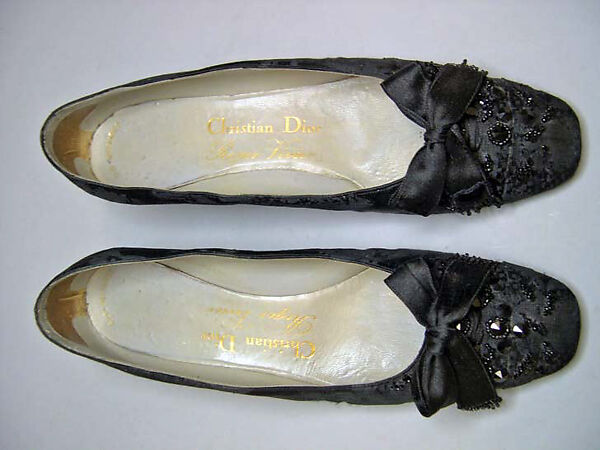 Evening pumps, House of Dior (French, founded 1946), silk, plastic, leather, French