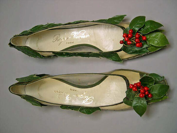 Evening shoes, Roger Vivier (French, 1913–1998), plastic (casein, polyvinyl chloride), cotton, silk, French