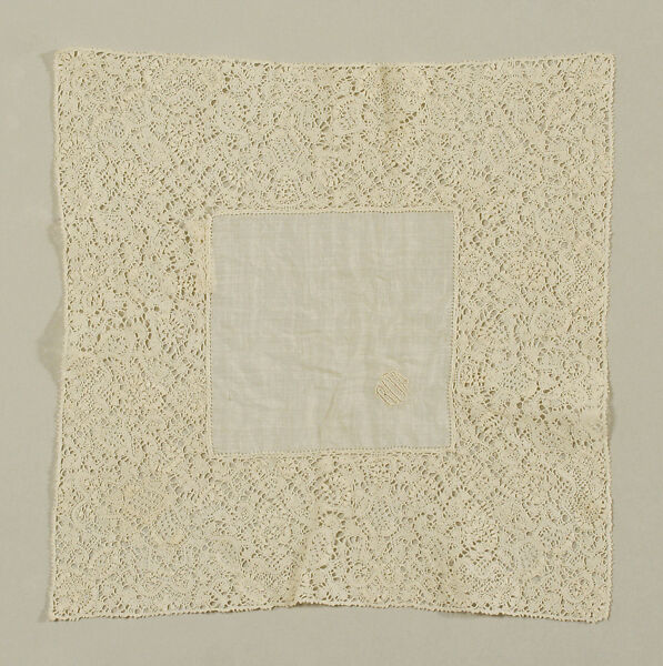 Handkerchief, linen, American or European 