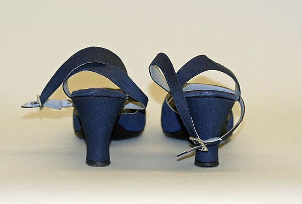 Slippers, leather, silk, American