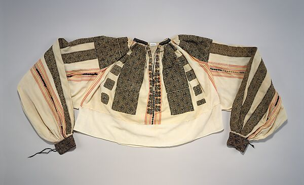 Blouse, cotton, metal, Romanian 