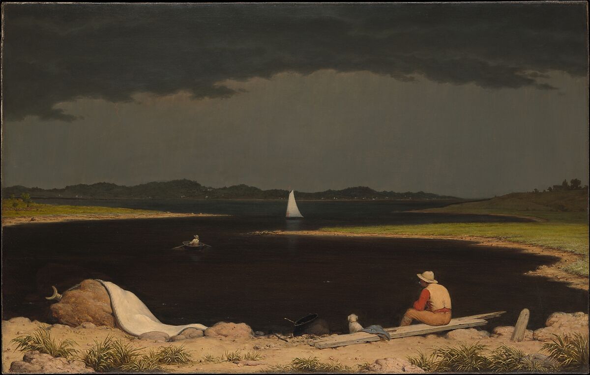 Approaching Thunder Storm, Martin Johnson Heade (1819–1904), Oil on canvas, American 