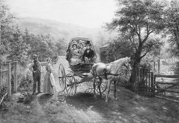 A Carriage Ride, Edward Lamson Henry (American, Charleston, South Carolina 1841–1919 Ellenville, New York), Oil on canvas, American 