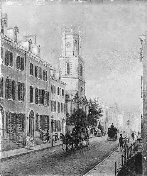 Saint George's Church, New York, Edward Lamson Henry (American, Charleston, South Carolina 1841–1919 Ellenville, New York), Oil on wood, American 